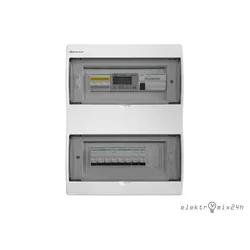 Surface-mounted distribution board for heat pump protection with resettable electricity meter