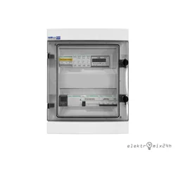 Surface-mounted, hermetic IP65 distribution board for securing split heat pumps with electricity meters