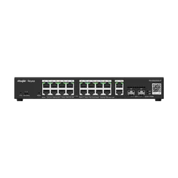 Switch 16 PoE+ ports, 2 GE ports, 2 SFP ports, Gigabit, Cloud Management - Ruijie RG-ES220GS-P