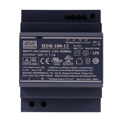 Switching power supply, 12V / 7.1A, DIN-skena - MEAN WELL HDR-100-12