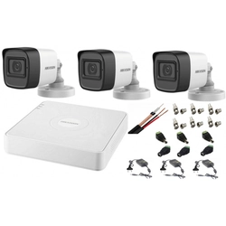 Système de surveillance audio-vidéo Hikvision 3 Caméras Turbo HD 2MP DVR 4 canaux