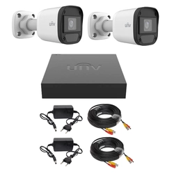 Système de surveillance Uniview, 2 2 Caméra mégapixel, DVR hybride 20M, infrarouge avec 4 canaux 2MP, Câble, Alimentation