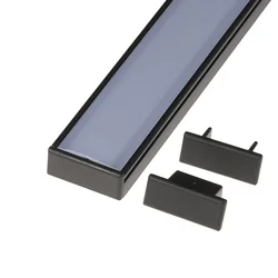 T-LED Extrémité du profil N8C noir Choix de variante : Avec trou