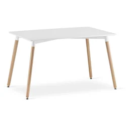 Table à manger rectangulaire en bois 120cm x 80cm - blanc