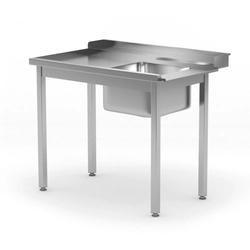 Table de chargement pour lave-vaisselle avec évier sans étagère - gauche 1000 x 760 x 850 mm POLGAST 248107-760-L 248107-760-L