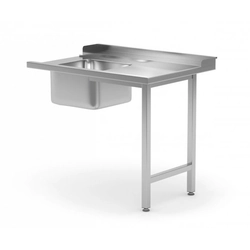 Table de chargement pour lave-vaisselle avec évier sur deux pieds - droite 1400 x 700 x 850 mm POLGAST 240147-P 240147-P