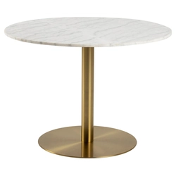 Table ronde marbre/or Corby 80cm