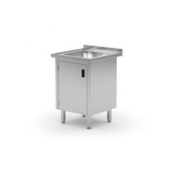 Table Stainless Steel Cabinet With Sink 50x70x85 Polgast 218057-1