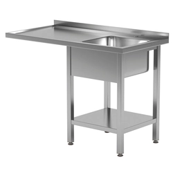 Table traiteur en inox au dessus du lave-vaisselle 120x60x85 Polgast 231126