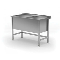 Table with a two-chamber pool - chamber height h = 400 mm 1300 x 600 x 850/400 mm POLGAST 206136/4 206136/4