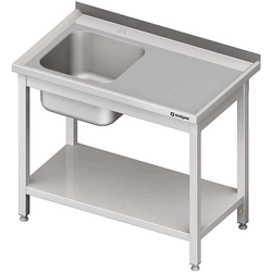 Table with sink 1-kom.(L), with shelf 1500x600x850 mm welded