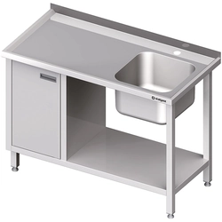 Table with sink 1-kom.(P) with cabinet and shelf 1100x600 | Stalgast