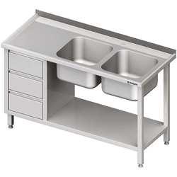 Table with sink 2-kom.(P), with three drawer block and shelf 1900x600x850 mm