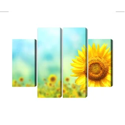 Tableau en plusieurs parties Fleurs de tournesol décoratives 3D