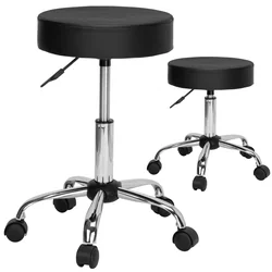 Tabouret cosmétique sur roulettes TULSA, noir