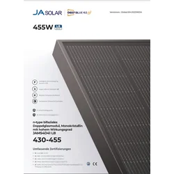 TAK Solarny JAM54D40 450/LB Szkło-szkło, dwustronne, MC4-EVO 2