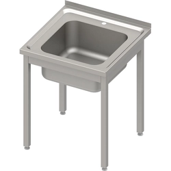 Tavolo con lavabo 1-kom.,bez ripiani 600x700x850 mm avvitati, piano goffrato | Stalgast