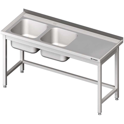 Tavolo in acciaio inox con lavello 2-kom.(L) 1900x700 | Stalgast