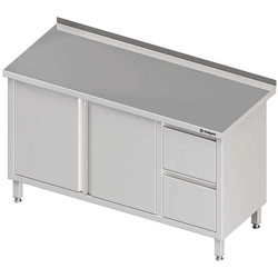 Tavolo pensile con due cassettiere (P), ante battenti 1100x600x850 mm