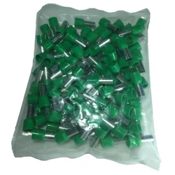 Terminal pasadores tubulares aislados 16mm² juego verde 100 piezas