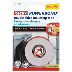Tesa Powerbond ultra strong double-sided mounting tape 1.50m x 19mm