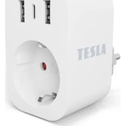 Tesla strømskinne Tesla strømskinne 4 stikdåser 2xUSB-A 1xUSB-C