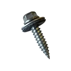 Thin sheet metal screw with hexagon head and sealing washer, 6,0 x 25 mm