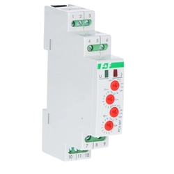 Tidssändare PCU-507 multifunktionell, två oberoende tider T1 och T2, kontakter:2P, U=230V, I=2x8A, 1 modul