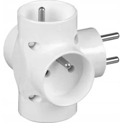 Timex Plug sadalītājs 4x2P+Z /aizsargāts pārsprieguma aizsardzība/balts R-48-Z