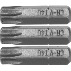 Tips Bits for Screwdrivers Drills T40 25mm STHOR 3 Pieces