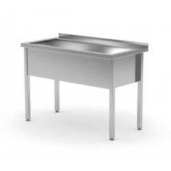 Tisch mit Einkammerbecken - Kammerhöhe h = 300 mm 800 x 600 x 850/300 mm POLGAST 205086/3 205086/3