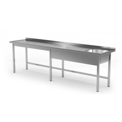 Tisch mit Spüle ohne Ablage - Fach rechts 2100 x 700 x 850 mm POLGAST 211217-6-P 211217-6-P