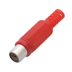 Toma RCA para cable ROJO, plástico 10szt