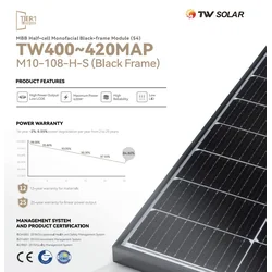 Tongwei TW410MAP-108-H-S 410W black frame