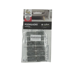 TOTEN felt pad rectangular gray 15x30mm pack. 12 pieces