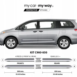 Toyota SIENNA - CHROME sānu durvju aizsargsloksnes