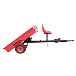 TRAILER WITH A SEAT, GARDEN DUMPER, GARDEN TROLLEY FOR A SOILER WITH A "TRIUNFO" HANDLE