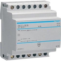 Transformateur Hager bezpieczeństwa modulable 230/12- 24V AC 1,33-0,67A (ST313)