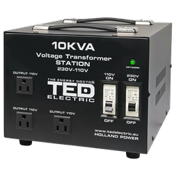 Transformator 230-220V till 110-115V 10000VA/8000W med hölje TED000231