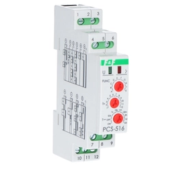 Transmisor de tiempo PCS-516 DUO de diez funciones, con entradas: START y RESET, contactos:1P, I=8A,U=230V y 24V