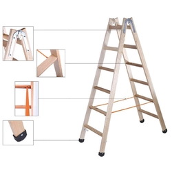 Trästege 7 stegpinnar Motiv LMA 07 200cm