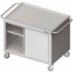 Trolley with cabinet with sliding doors