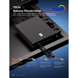 TSUN TSOL-MS800 микроинвертор 800W С 5 метър AC кабел