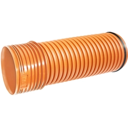 Tubo de alcantarillado externo de PP K2-KAN DN/OD 200x3000 SN8,, casquillo corrugado, 2-warstwowa, con junta, naranja