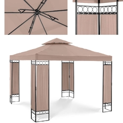 Tuinpaviljoen paviljoentent vouwdak 3 x 3 x 2.6 m beige