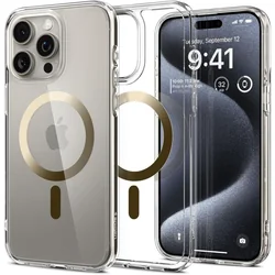 Ultra Hybrid Mag -kotelo MagSafella iPhonelle 15 Pro kultaa