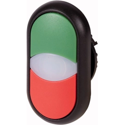 Unitate cu buton dublu verde/roșu Eaton cu iluminare de fundal și autoretur M22S-DDL-GR (216699)