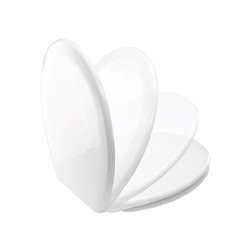 Universal Onnline toilet seat made of Duroplast with a soft-closing metal white hinge