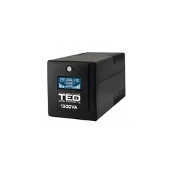 UPS 1300VA/750W LCD Line Interactive AVR 4 schuko Správa USB TED Electric TED001580