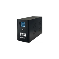 UPS 2100VA/1200W LCD Line Interactieve AVR 2 schuko 2x9Ah USB-beheer TED Electric TED001603